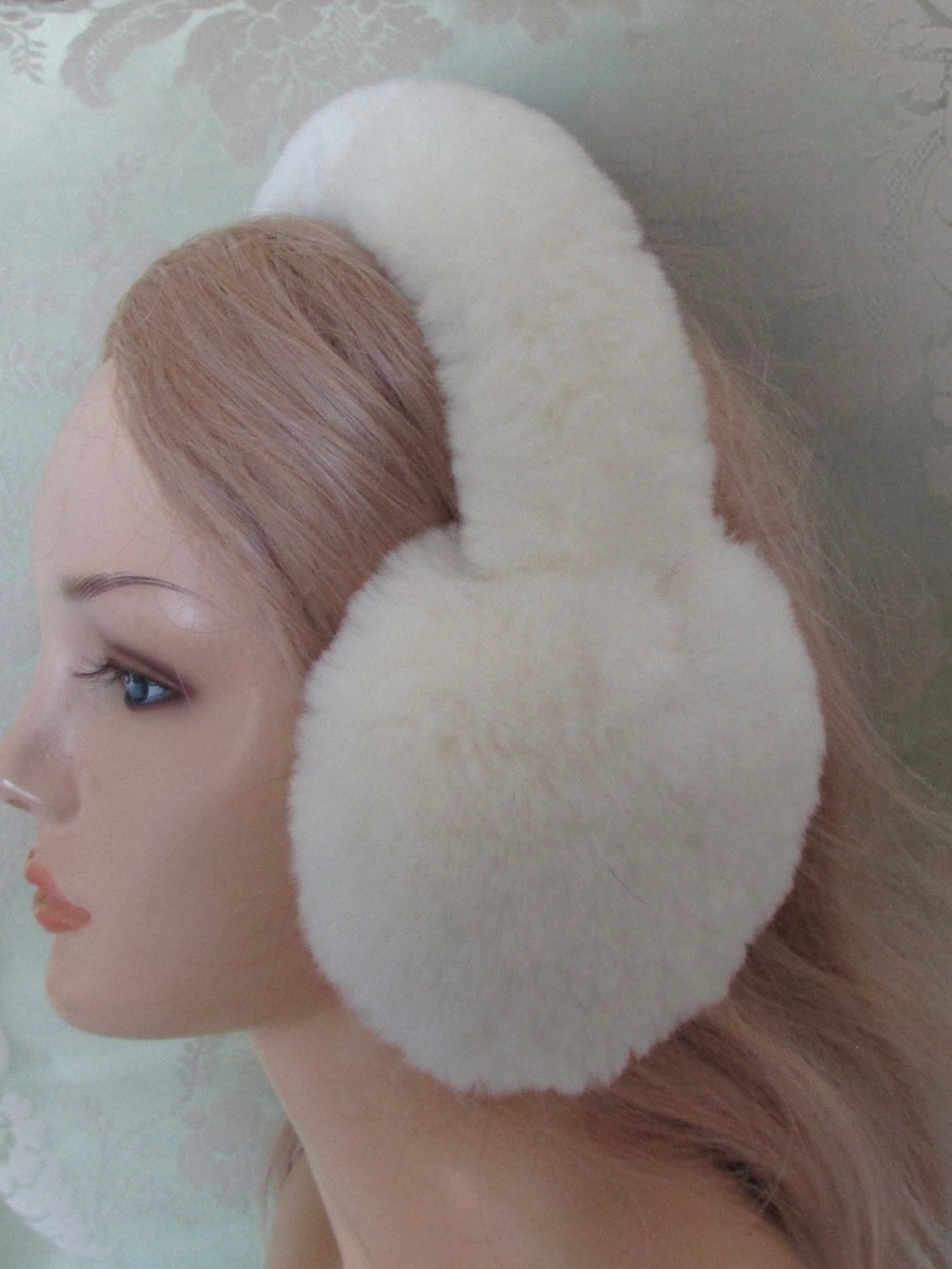 Natural white shipskin  earmuffs